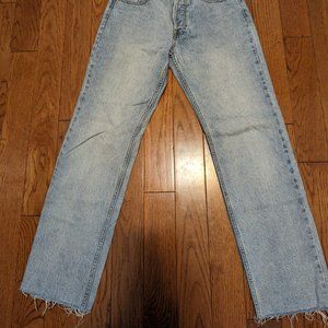 Distressed Fringes J. Galt Denim Straight Leg Jeans